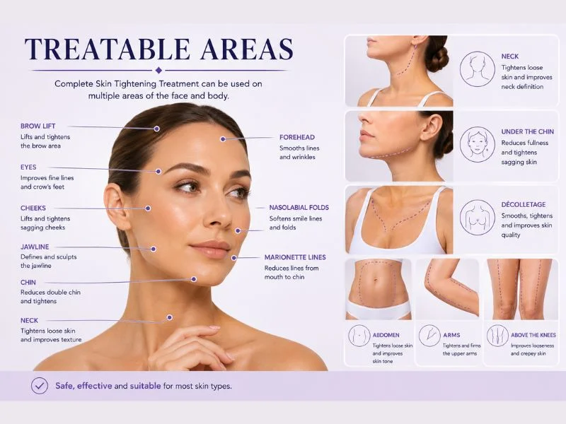 Areas of the body you can have complete skin tightening treatment Welford on Avon