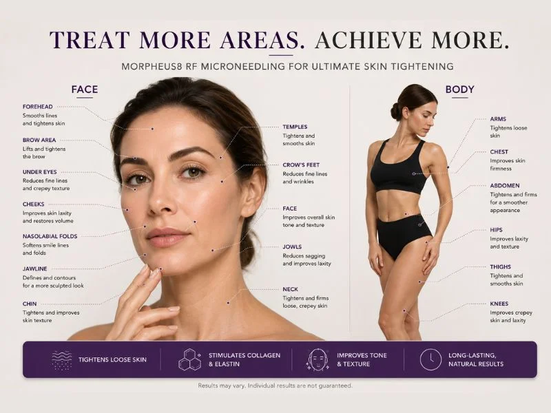 Total Skin tightening treatment Welford on Avon areas of the body and face that can be treated